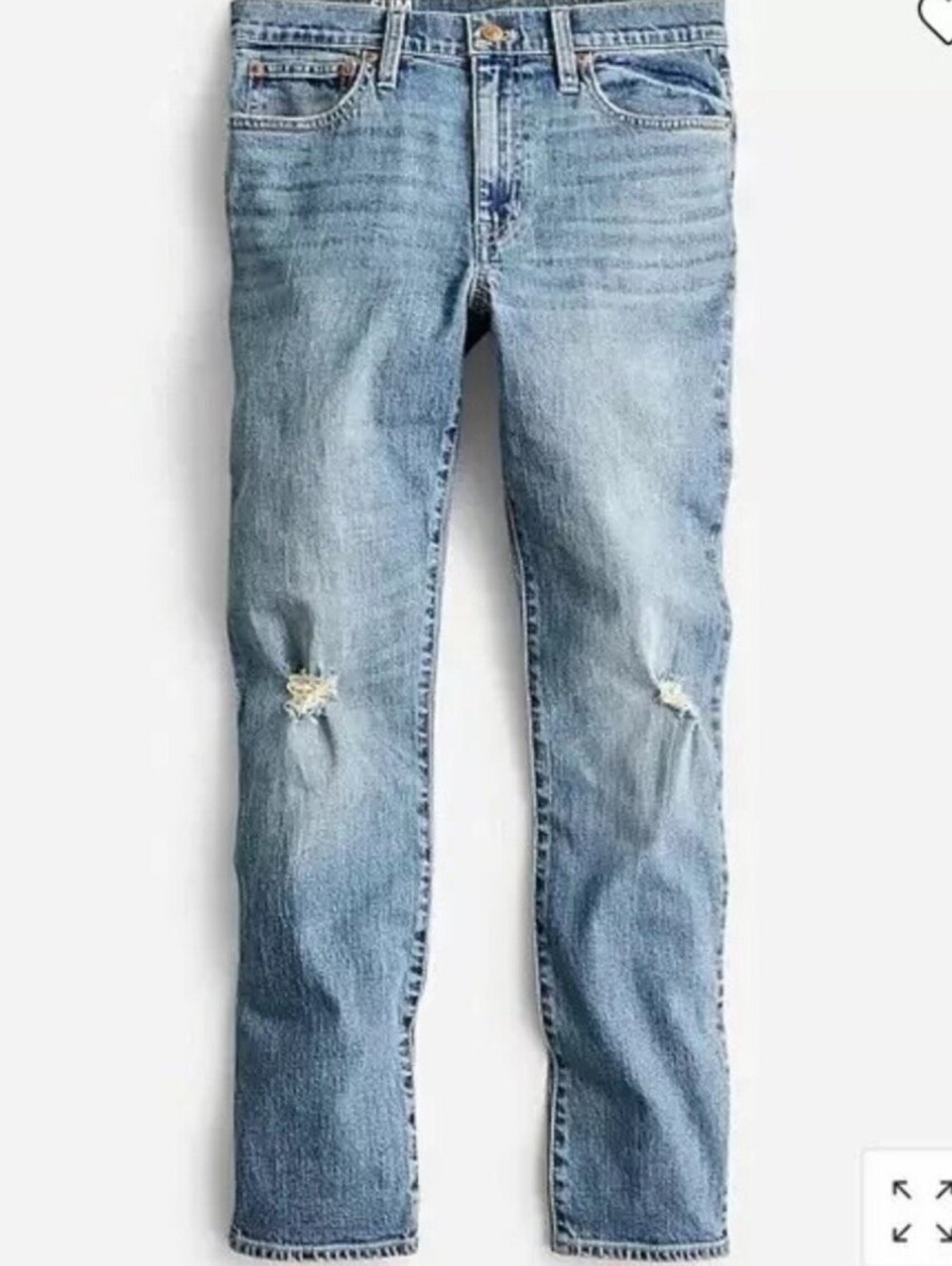 J Crew Slim Boyfriend Jean Ripped Knees BB474 NWT 28x27